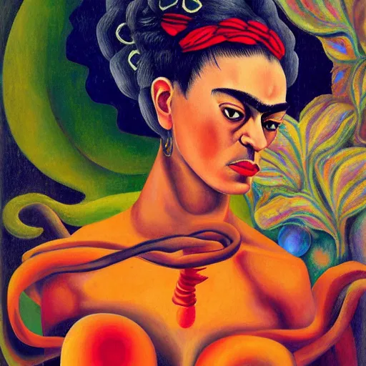 Prompt: the birth of abstraction by frida kahlo, oil painting, artstation, ultradetailed