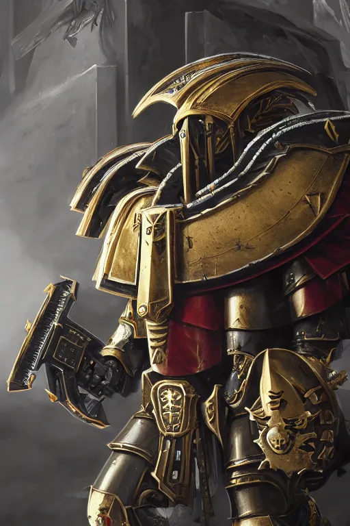 Image similar to armor portrait heros warhammer 4 0 k horus heresy fanart - the primarchs emperor by johannes helgeson animated with vfx concept artist & illustrator global illumination ray tracing hdr fanart arstation zbrush central hardmesh 8 k octane renderer comics stylized