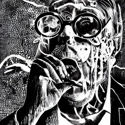 Prompt: Graphic Illustration, Creative Design, Human Fingers, Biopunk, Body horror, by Francis Bacon, Hunter S Thompson