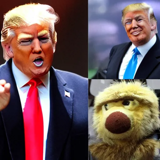 Prompt: Donald Trump wearing a fursuit