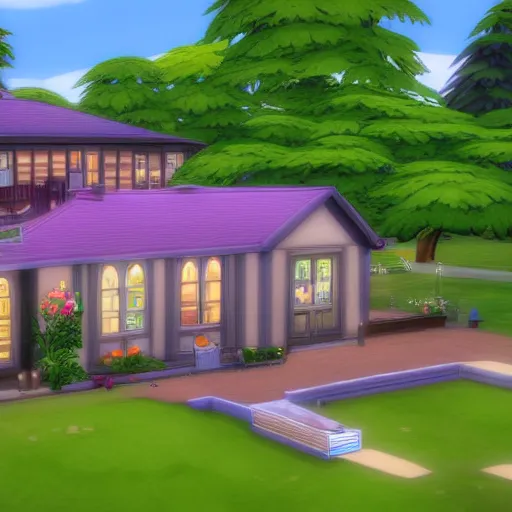 Prompt: sims 4 screenshot of the family guy house