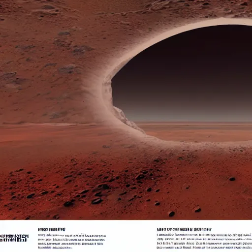 Image similar to dimensional portal on the ground on mars, photorealistic