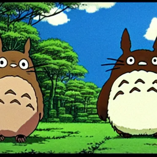 Prompt: a still from studio ghibli my neighbor totoro, animated movie,