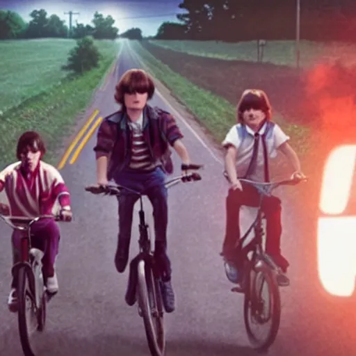 Image similar to a blurry still from stranger things