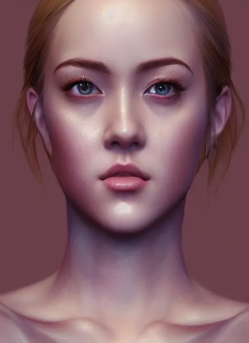 Image similar to hyper detailed ultra sharp of beautiful portrait jena malone, beautiful girl, beautiful body, character artist, mature content, zbrush, maya, substance 3 d painter, art by huaishen j, 2 d 3 d concept artist, elegant, 2 d, ultra highly detailed, digital painting, smooth, sharp focus, artstation, art by ilya kuvshinov!