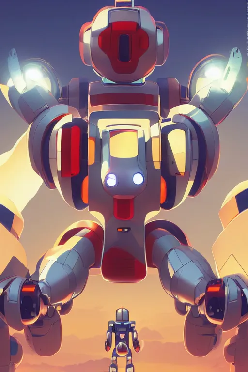 Image similar to metabots medabots medarotto medarot robot minimalist comics, behance hd by jesper ejsing, by rhads, makoto shinkai and lois van baarle, ilya kuvshinov, rossdraws global illumination ray tracing hdr radiating a glowing aura