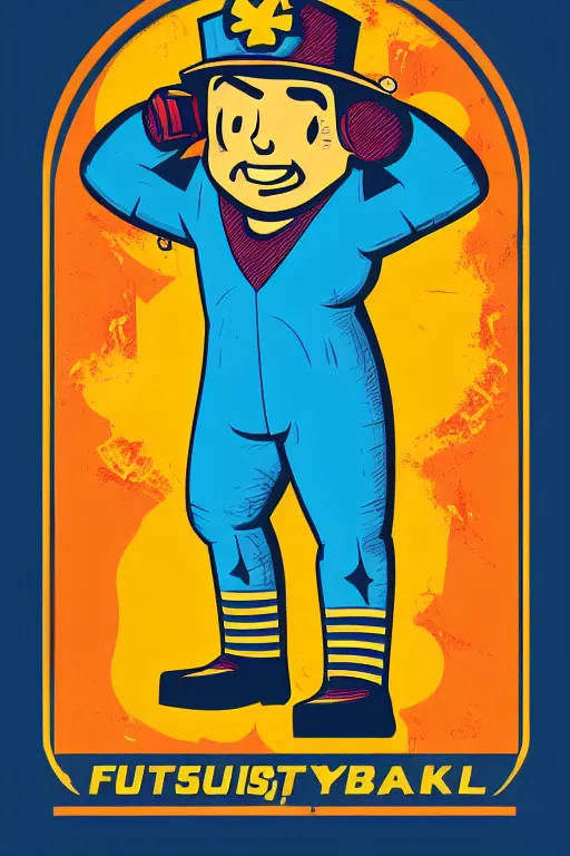 Image similar to fallout 7 6 retro futurist illustration art by butcher billy, sticker, colorful, illustration, highly detailed, simple, smooth and clean vector curves, no jagged lines, vector art, smooth andy warhol style