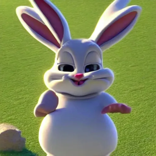 Image similar to bugs bunny as big chungus in real life