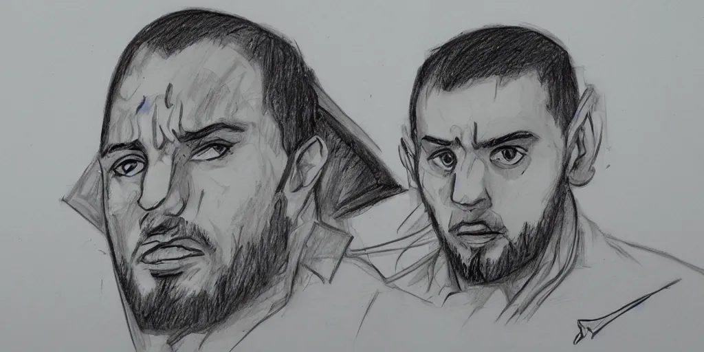 Prompt: Rasem Badran sketch