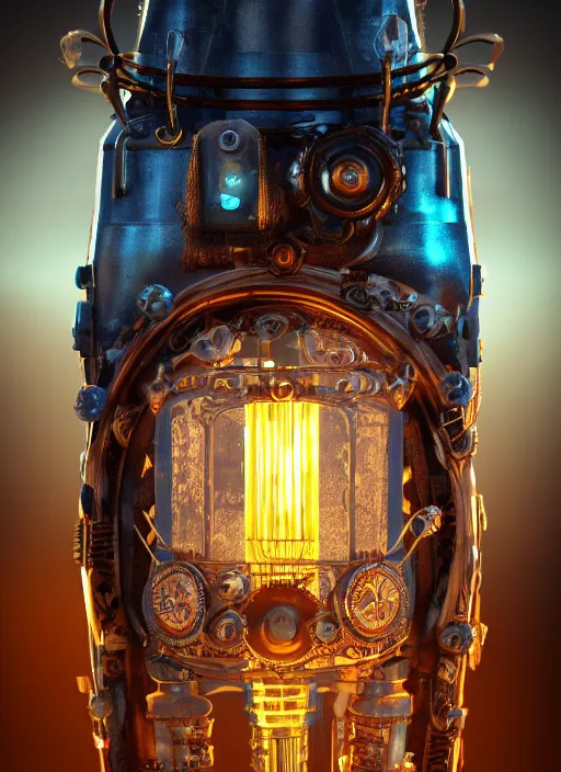 Prompt: steampunk lavalamp, intricate detail, volumetric lighting, epic composition, hyper detailed, ultra realistic, sharp focus, octane render, blue moon, volumetric, ray tracing, artstation trending, cgsociety, sense of awe, swirling mist, 4 k