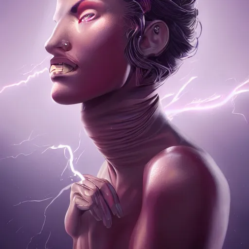 Image similar to painting of a female in a skintight dress, by dan hillier and charlie bowater and artgerm, 4 k, highly detailed, trending on artstation, volumetric lightning, highly detailed