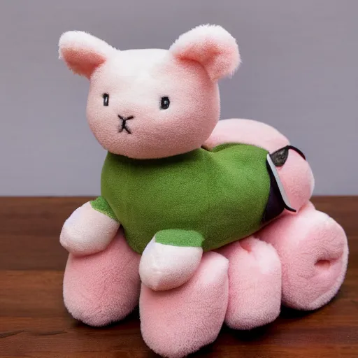 Image similar to a very soft persian pink plush john deere with pluche