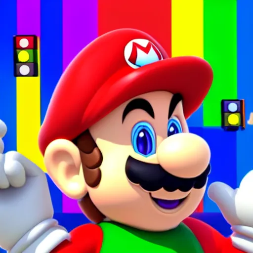 Prompt: super gay Mario homosexual pride