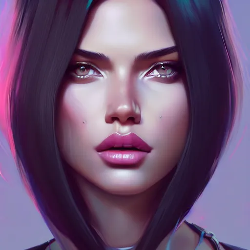 Image similar to portrait of a beautiful adriana lima, art by lois van baarle and ross tran and sam yang and ilya kuvshinov and guweiz, digital art, high detail, sharp focus, unreal engine 5, trending on artstation, deviantart, pinterest, victorias secret, 4 k uhd image