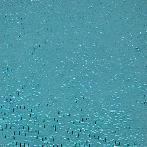 Image similar to highly intricate interlocking tiny aqua blue blobs, ansel adams