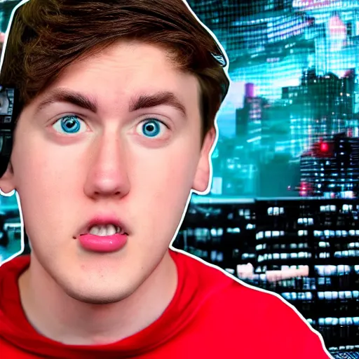 Image similar to youtuber thumbnail. mr beast. clickbait. saturated.