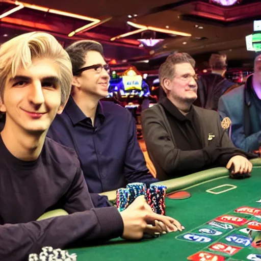 Prompt: handsome xqc gambling : : realistic : : 1 dslr : : 1 - - quality 2