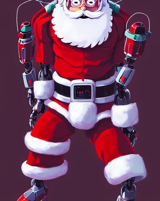 Image similar to robot santa claus attacks, portrait shinkai makoto studio ghibli studio key hideaki anno sakimichan stanley artgerm lau rossdraws james jean marc simonetti elegant highly detailed digital painting artstation pixiv