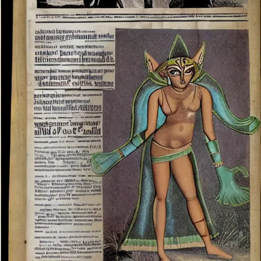 Prompt: newspaper article about goddess bastet revealing herself on earth