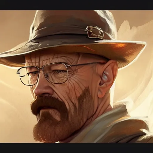 Image similar to walter white, d & d, fantasy, intricate, elegant, highly detailed, digital painting, artstation, concept art, matte, sharp focus, illustration, hearthstone, art by artgerm and greg rutkowski and alphonse mucha