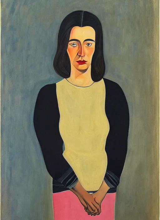 Prompt: a portrait of a pretty young lady by alice neel