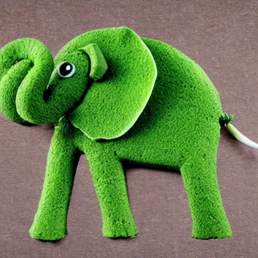 Prompt: an elephant made out of broccoli