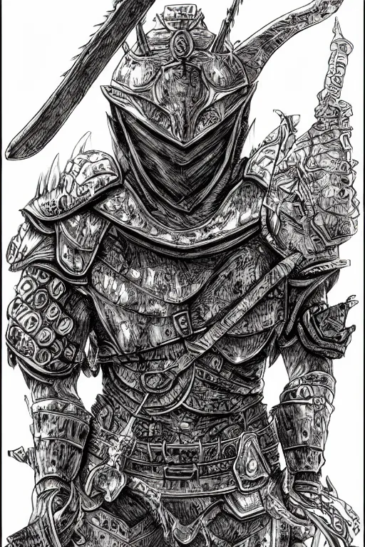 Image similar to human warrior, toad themed armour, bog, symmetrical, highly detailed, digital art, sharp focus, trending on art station, kentaro miura manga art style