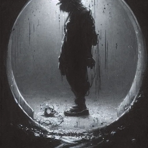 Prompt: a clown in the sewer by Gustave Doré and Greg Rutkowski