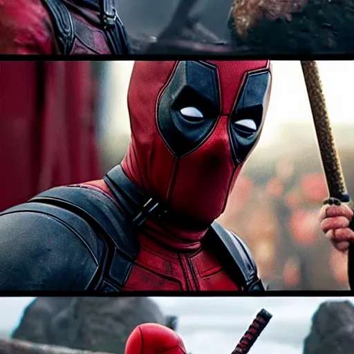 Image similar to Deadpool in the Vikings 4K quality super realistic