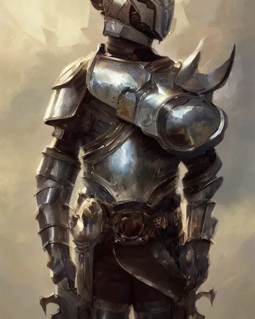 Image similar to scottish fold cat wearing a steelplated metal armour, portrait, illustration, rim light, top light, perfectly shaded, soft painting, art by ross tran, krenz cushart and wenjun lin