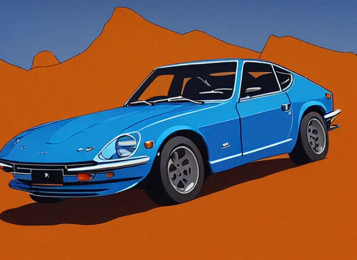 Prompt: highly detailed datsun 2 4 0 z, retro minimalist art by jean giraud, moebius starwatcher comic, sharp, 8 k