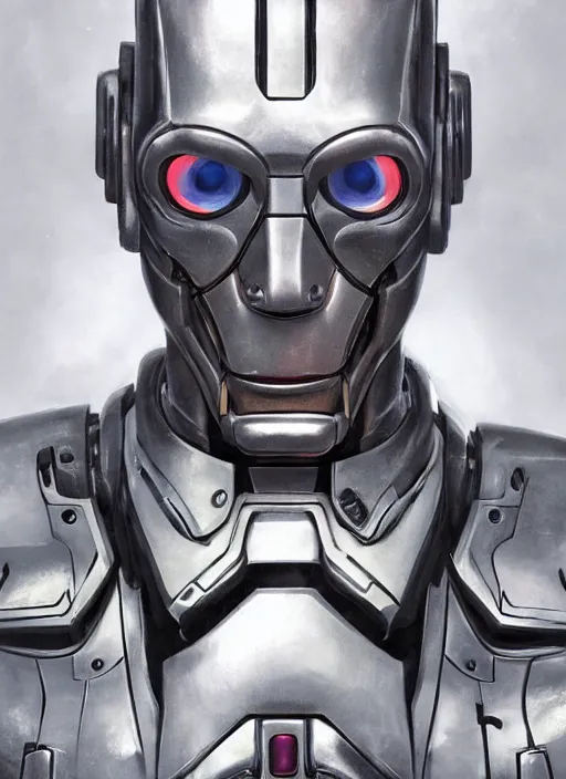 Image similar to portrait of willem dafoe as tinman, cyborg, borg, android, strogg, face of a man, robocop, cable, victor stone, ultron, terminator, machine, flesh, quake, doom demon, wolfenstein, monster, symmetry, symmetrical, concept art by ruan jia and greg rutkowski