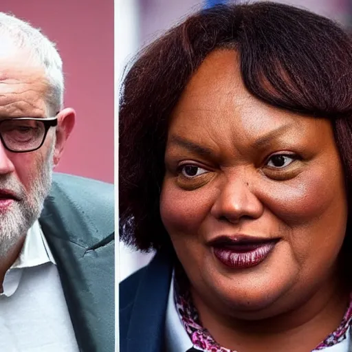 Image similar to a fusion of diane abbott and jeremy corbyn