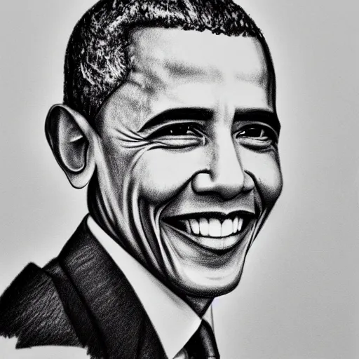 Image similar to Barack Obama portrait pencil sketch