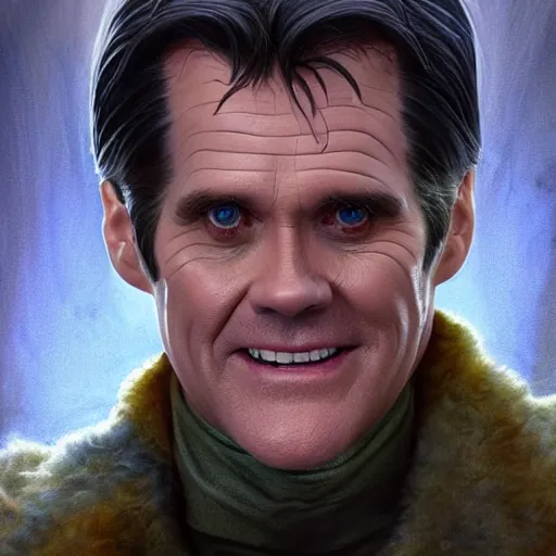 Image similar to hydra of lerna with two heads, one head is jim carey as lloyd christmas, the other head is jeff daniels as harry dunne ( from dumb and dumber ), serpentine water monster, d & d, fantasy, portrait, highly detailed, digital painting, trending on artstation, concept art, sharp focus, illustration, art by artgerm and craig mullins