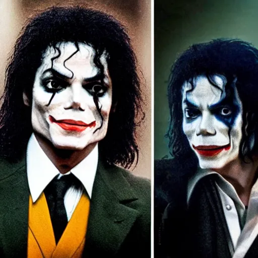 Image similar to awe inspiring Michael Jackson playing The Joker 8k hdr movie still dynamic lighting