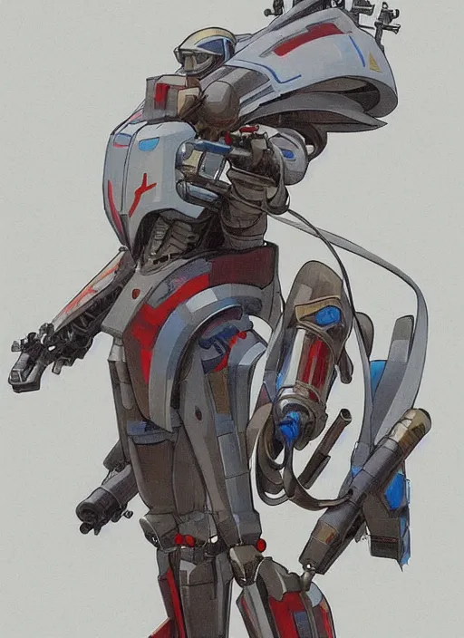 Image similar to full body concept art of a mech space samurai with jet pack and thin mech wings, hovers above ground, dust swirls under him, realistic, cinematic, atmospheric, sci - fi movie character, cctane render, by moebius, alphonse mucha, roger deakins, masamune shirow