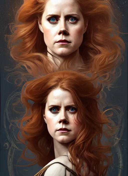 Image similar to symmetry!! portrait of amy adams as a knight, horror, fashion, dark!! intricate, elegant, highly detailed, digital painting, artstation, concept art, smooth, sharp focus, illustration, art by artgerm and greg rutkowski and alphonse mucha