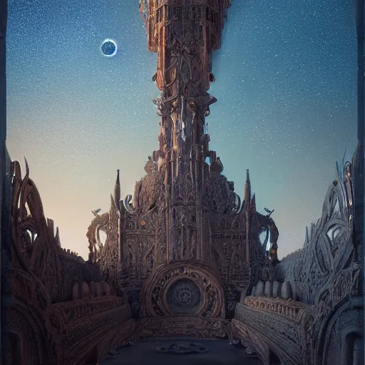 Prompt: a beautiful realistic matte painting of a camera floating among stars, lush intricate gardens and ornate sculptural art pieces, by john howe and beeple, Trending on Artstation , featured on behance, volumetric light rays, intricate, ultrawide angle view, full subject in view, rectilinear, digital art. 4k, F16,:5 dof:-1 fog:0.5