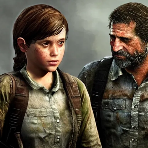 Prompt: steve carell as joel in the last of us