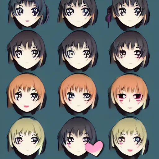 anime girl holding a heart emoji on Craiyon