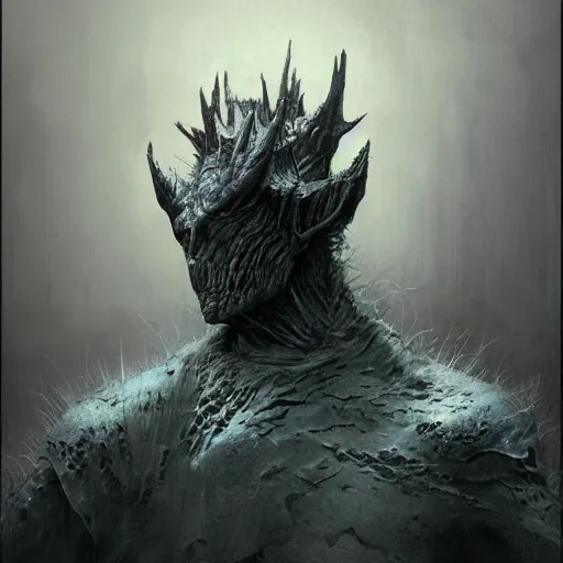 Image similar to night king concept art, beksinski, wayne barlowe, adrian smith concept art, ruan jia, weta workshop the hobbit, trending on artstation, dark soul concept art