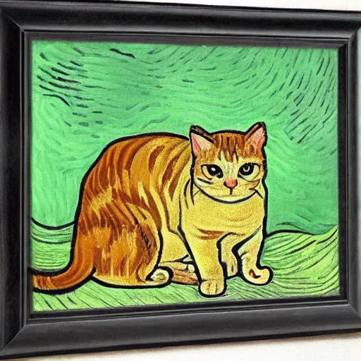 Image similar to a cat by van gogh