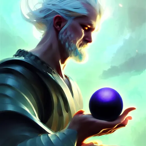 Image similar to odin holds his hands on the dragon orb, fantasy art, anime - style digital painting by wlop, digital painting by yanjun cheng, by wlop, by brom, cgsociety contest winner, digital painting, trending on artstation, beautiful, hd, colored line - art, by chuby mi, ultra anime, intricate details, by eran note, 8 k