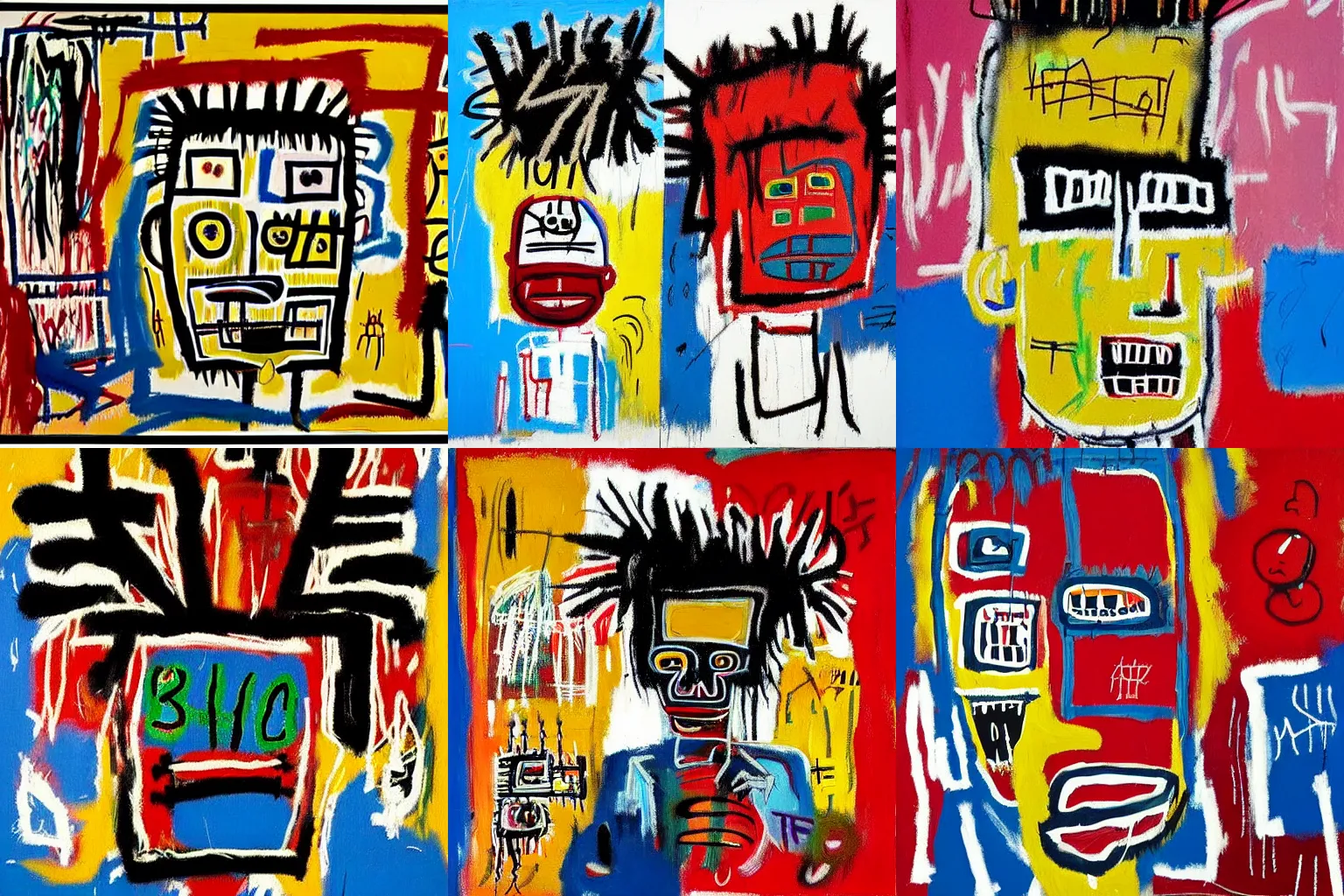 Prompt: highly detailed paintings by Jean-Michel Basquiat