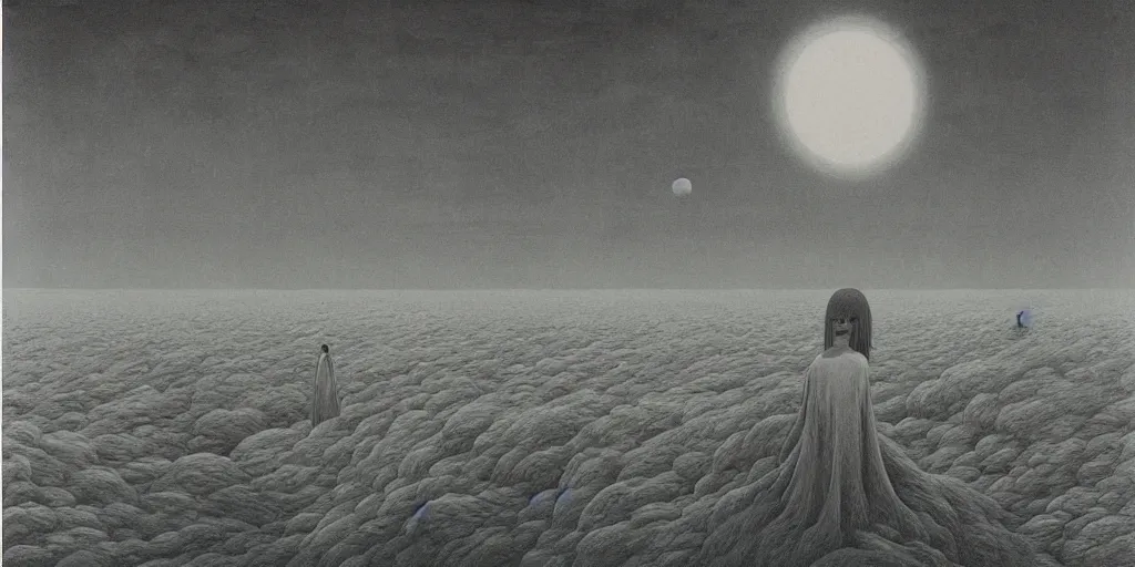 Image similar to studio ghibli, zdzisław beksinski