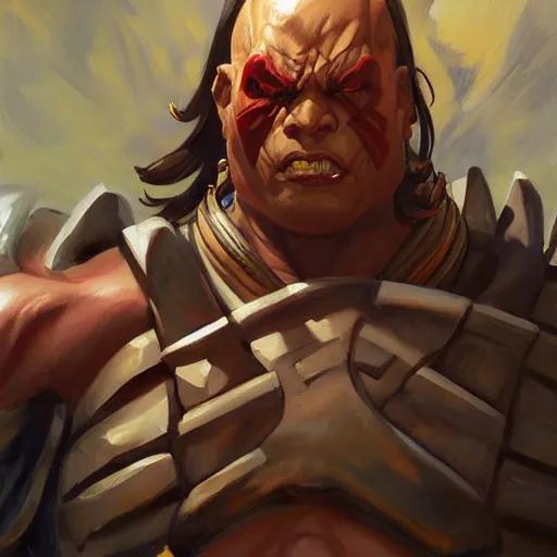 Prompt: greg manchess portrait painting of goro from mortal kombat as overwatch character, medium shot, asymmetrical, profile picture, organic painting, sunny day, matte painting, bold shapes, hard edges, street art, trending on artstation, by huang guangjian and gil elvgren and sachin teng