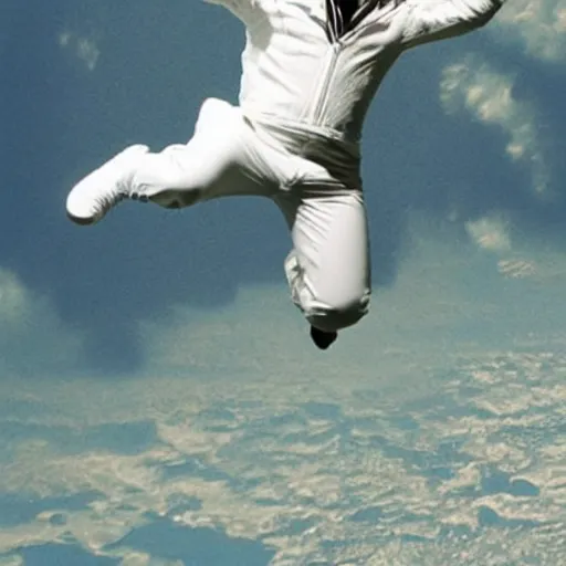 Image similar to michael jackson floating in space