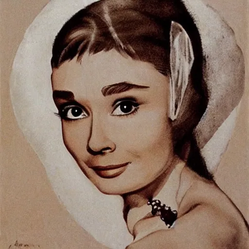 Prompt: audrey hepburn art by gentile bellini