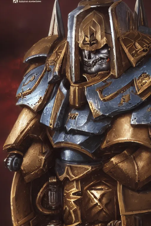 Image similar to armor portrait heros warhammer 4 0 k horus heresy fanart - the primarchs emperor by johannes helgeson animated with vfx concept artist & illustrator global illumination ray tracing hdr fanart arstation zbrush central hardmesh 8 k octane renderer comics stylized